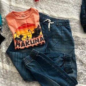 H&M pants and disney T-shirt for boys.